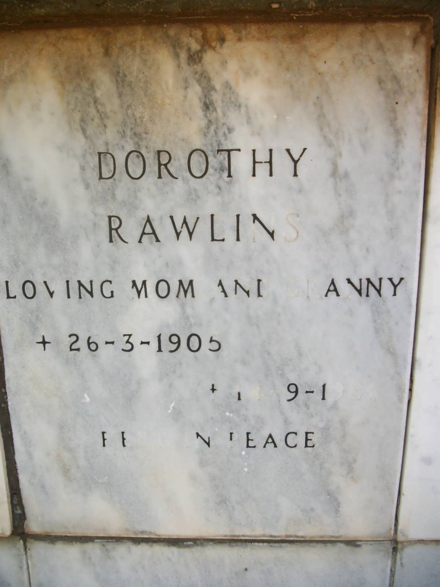 RAWLINS Dorothy 1905-198?