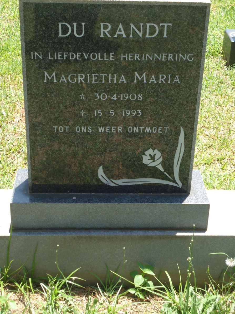 RANDT Magrietha Maria, du 1908-1993