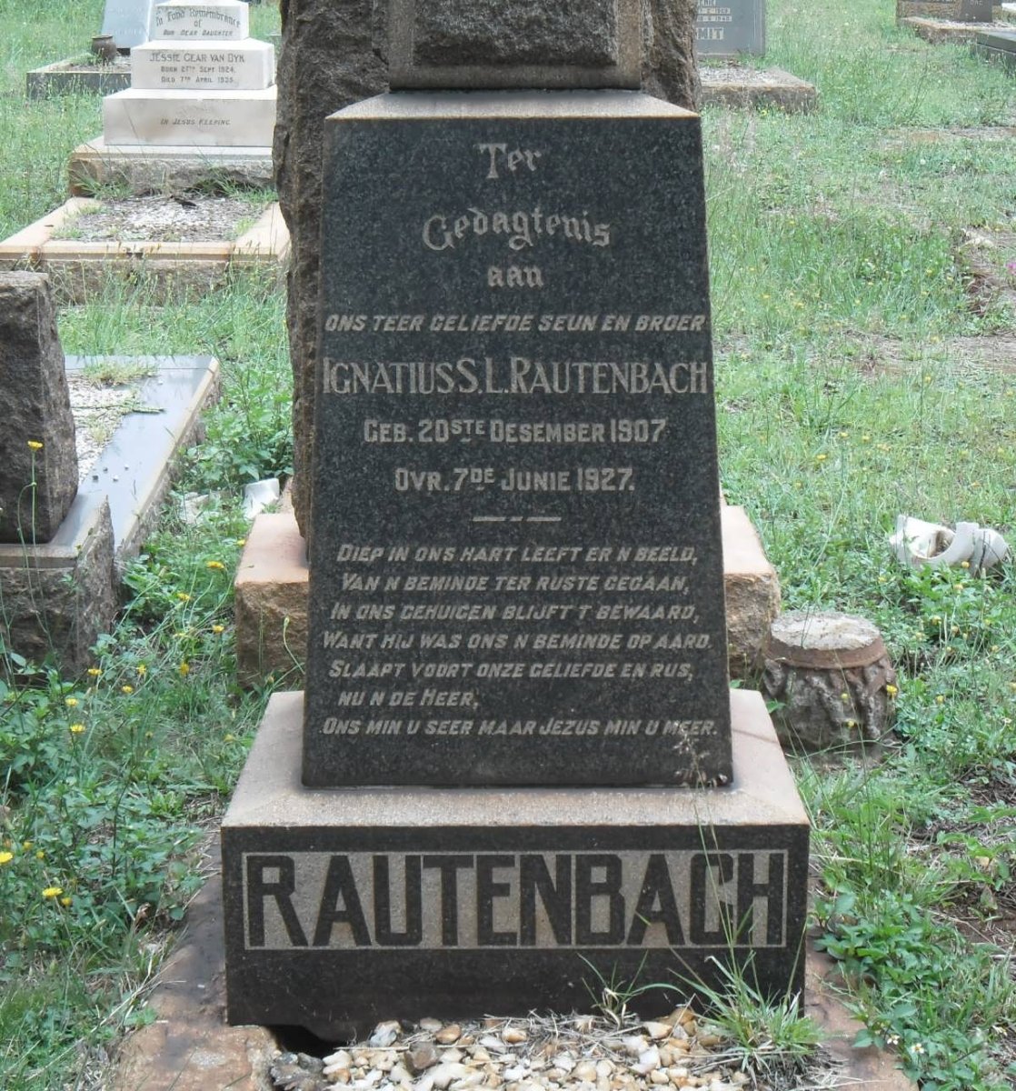 RAUTENBACH Ignatius S.L. 1907-1927