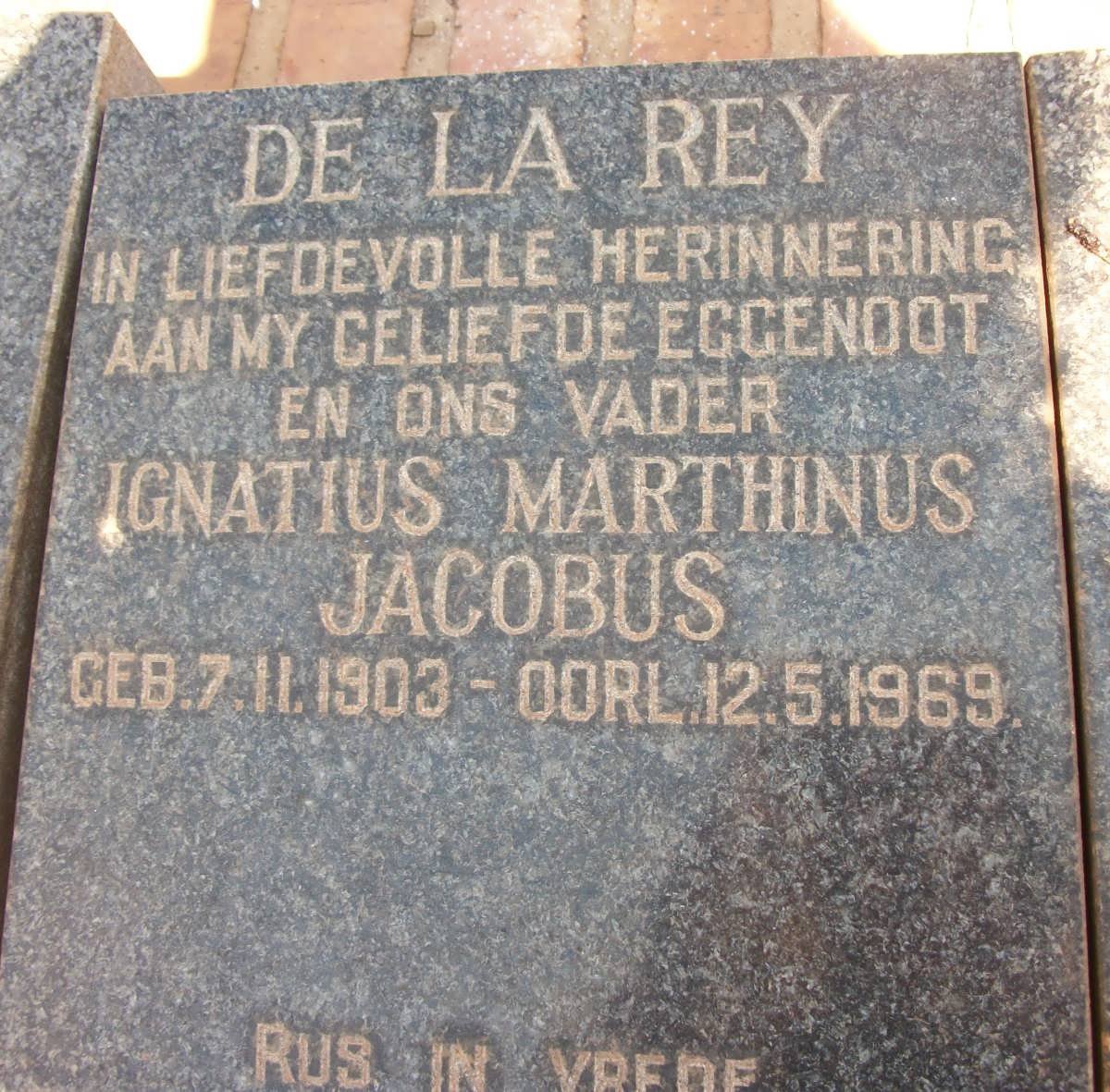 REY Ignatius Marthinus Jacobus, de la 1903-1969