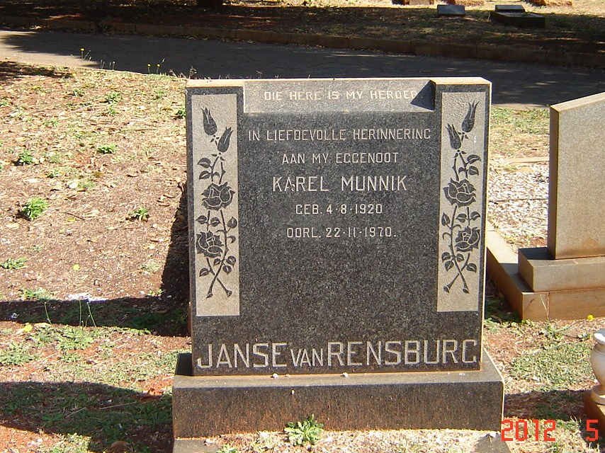 RENSBURG Karel Munnik, Janse van 1920-1970
