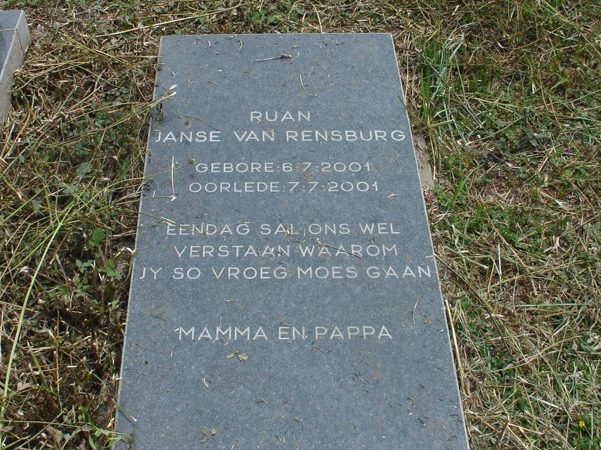 RENSBURG Ruan, Janse van 2001-2001