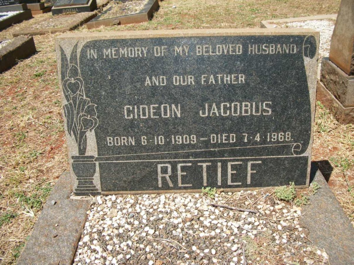 RETIEF Gideon Jacobus 1909-1968