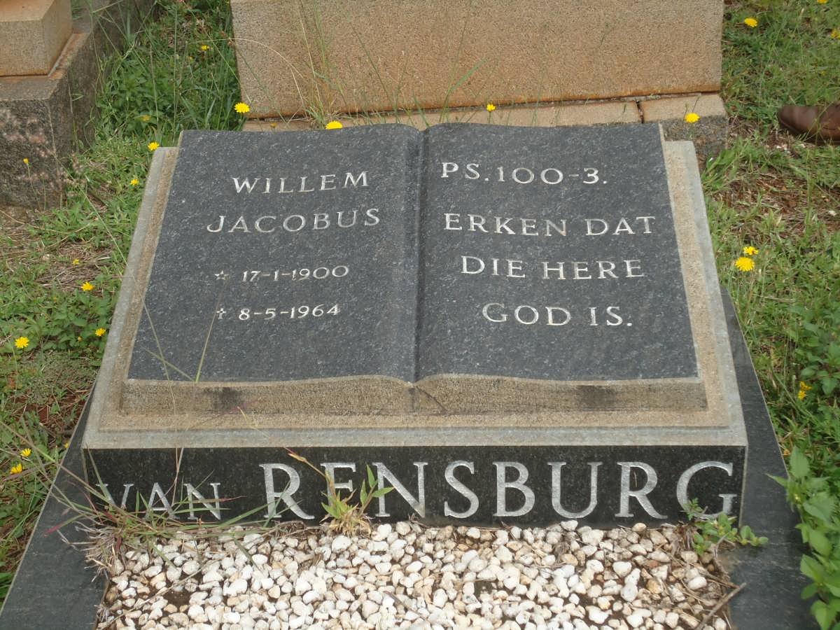 RENSBURG Willem Jacobus, van 1900-1964