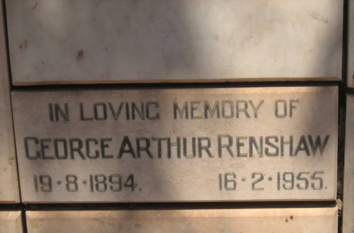 RENSHAW George Arthur 1894-1955