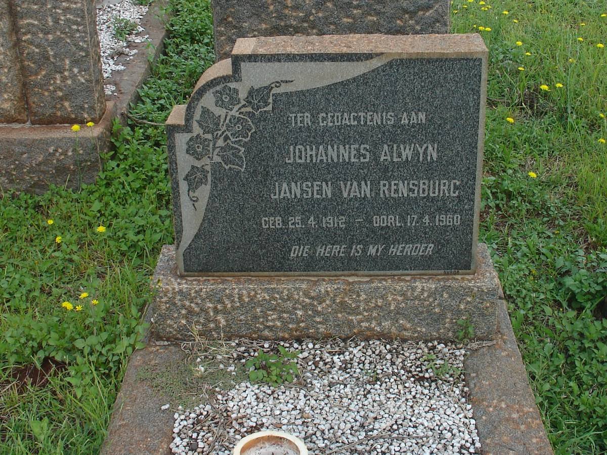 RENSBURG Johannes Alwyn, Jansen van 1912-1960