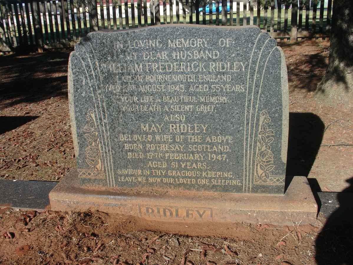 RIDLEY William Frederick -1943 &amp; May -1947