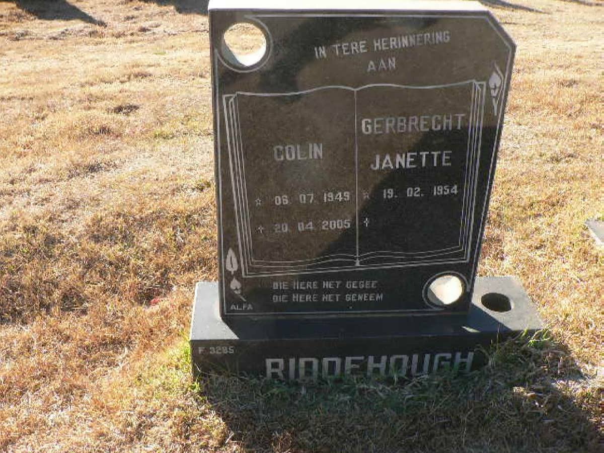 RIDDEHOUGH Colin 1945-2005 &amp; Gerbrecht Janette 1954-