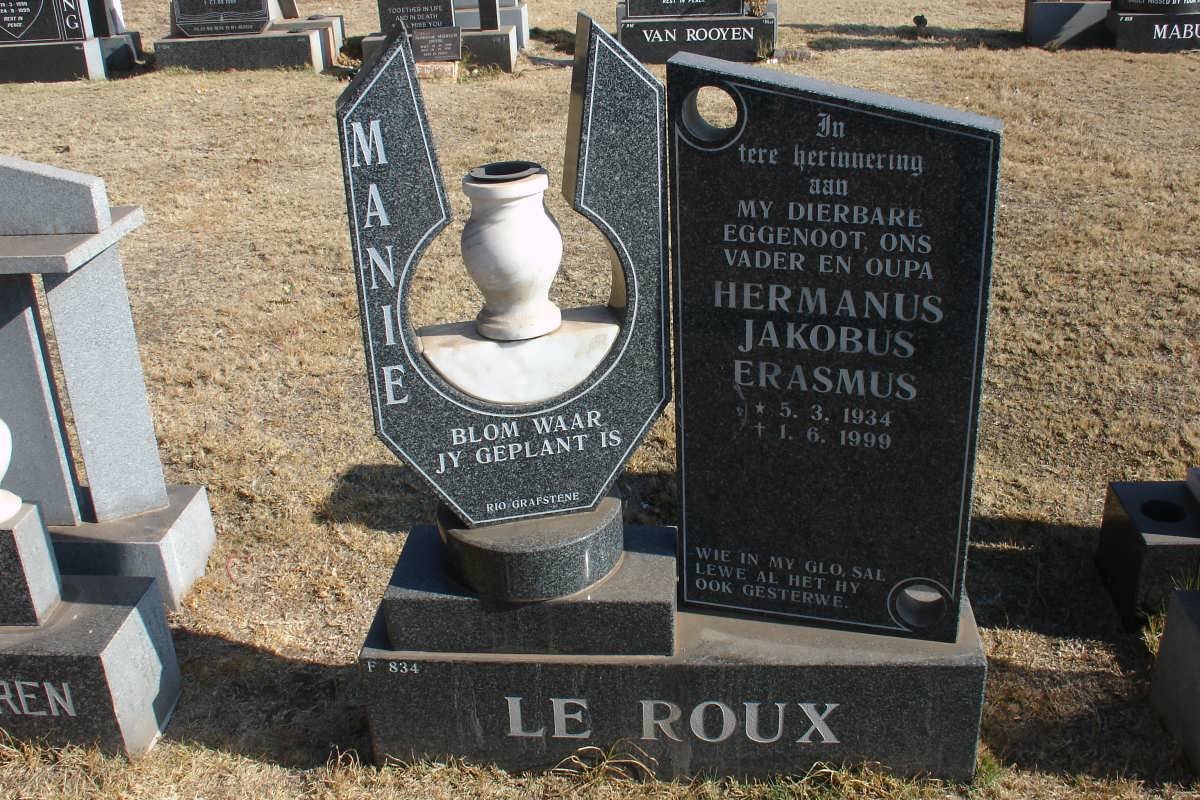 ROUX Hermanus Jacobus Erasmus, le 1934-1999