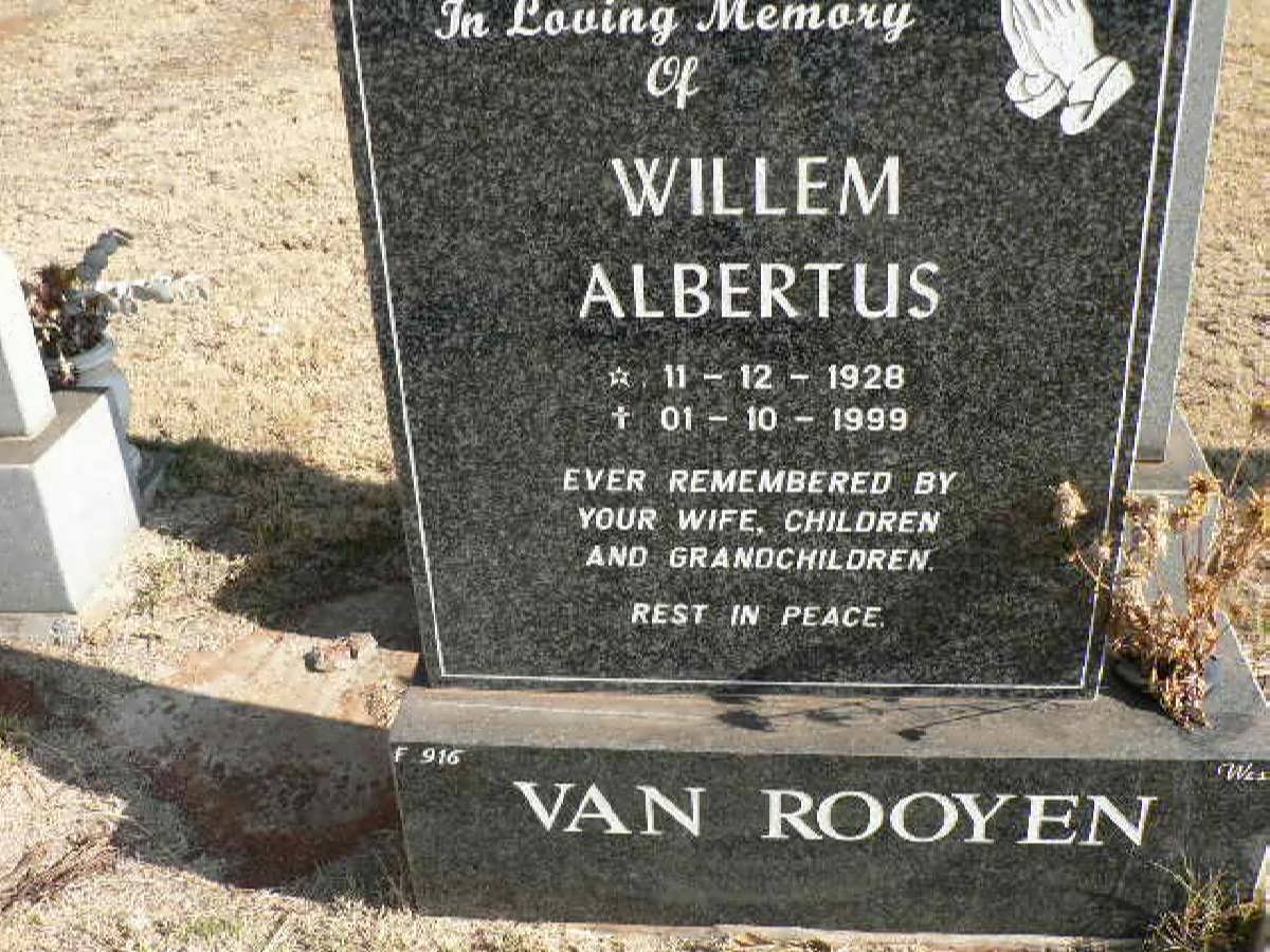 ROOYEN Willem Albertus, van 1928-1999