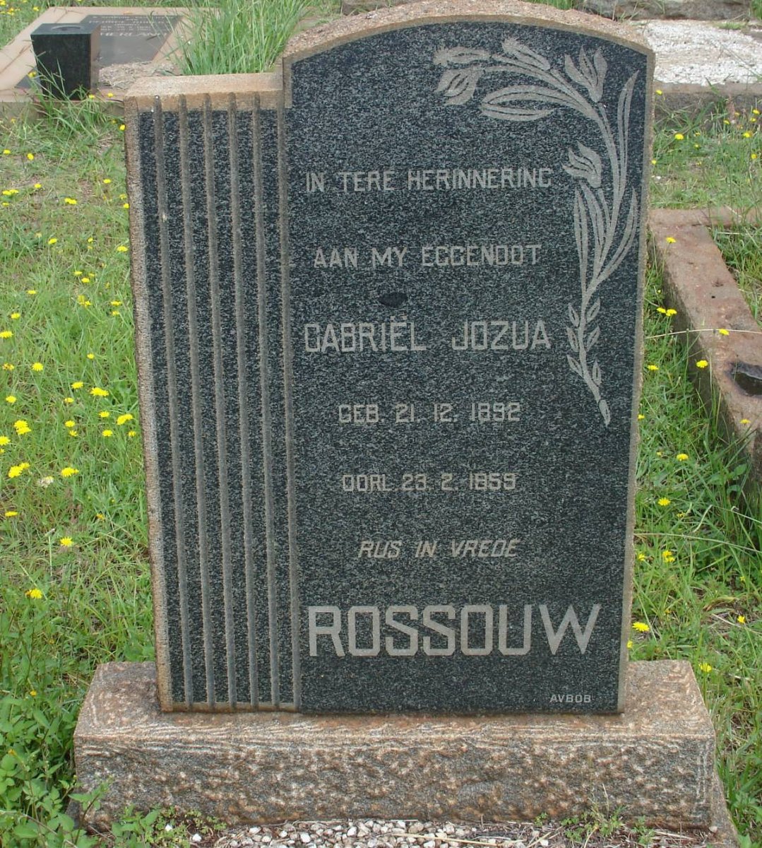 ROSSOUW Gabriel Jozua 1892-1959