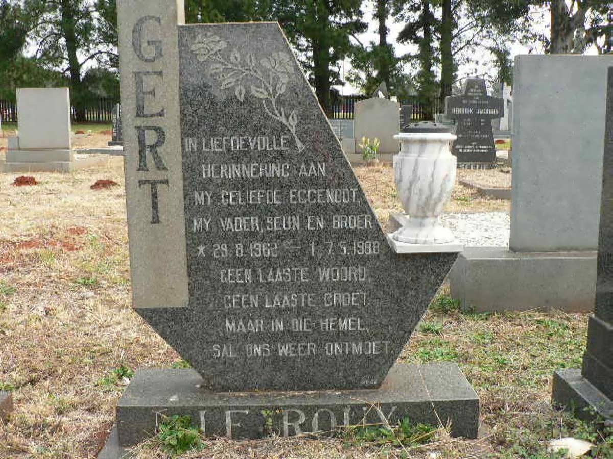 ROUX Gert, le 1962-1988
