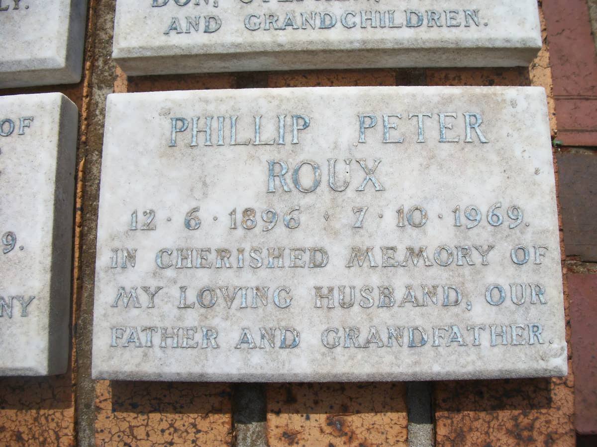ROUX Phillip Peter 1896-1969
