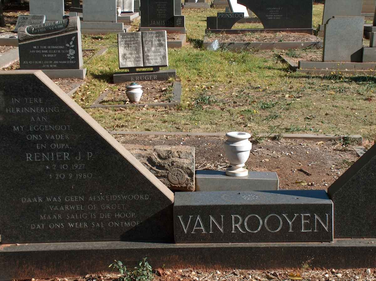 ROOYEN Renier J.P., van 1927-1980