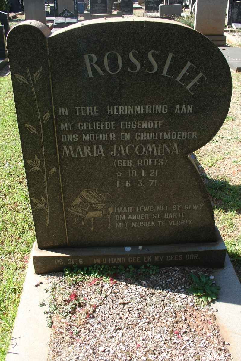 ROSSLEE Maria Jacomina nee ROETS 1921-1971