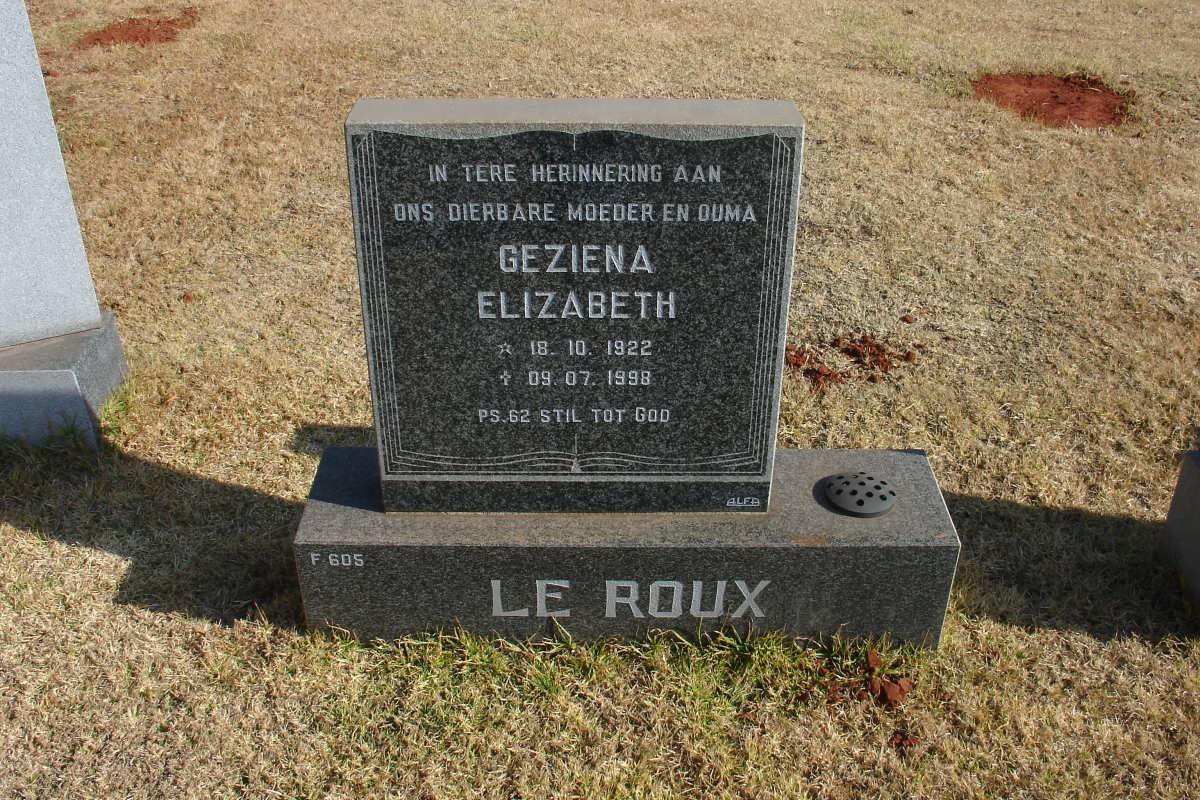 ROUX Gezina Elizabeth, le 1922-1998