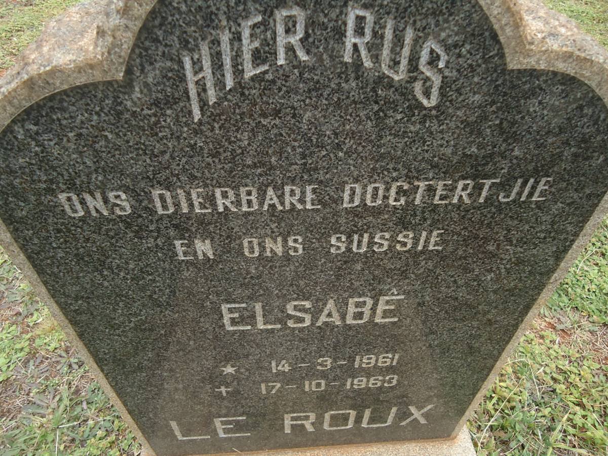 ROUX Elsabe, le 1961-1963