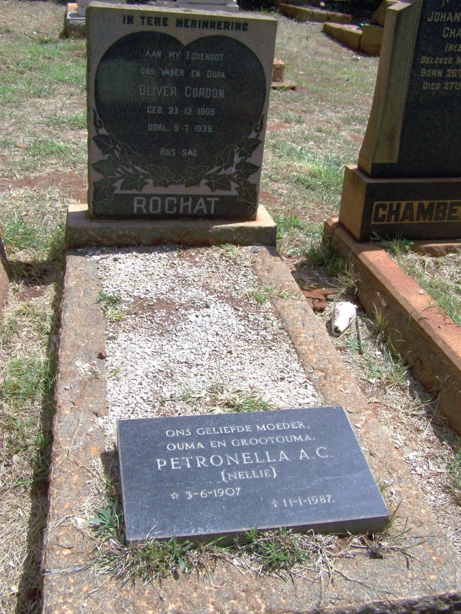 ROCHAT Oliver Gordon 1905-1939 &amp; Petronella A.A. 1907-1987
