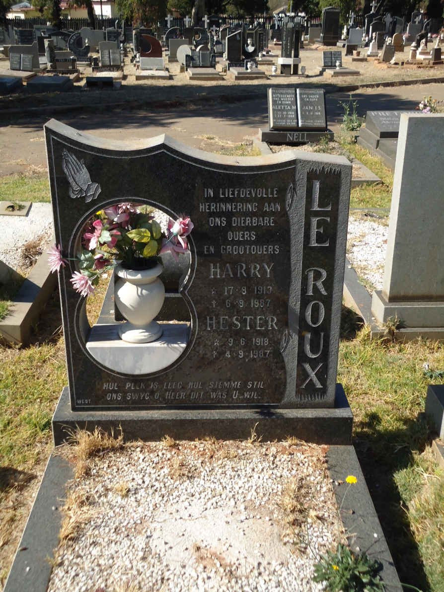 ROUX Harry, le 1913-1987 &amp; Hester 1919-1987