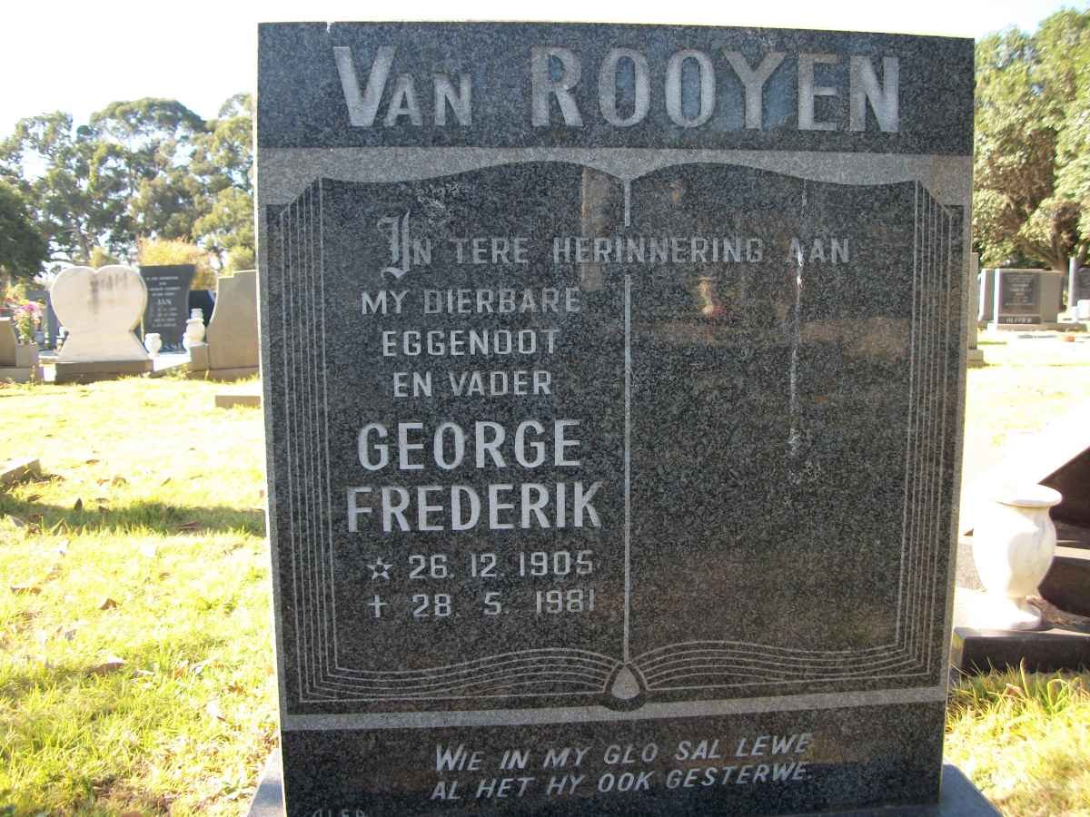ROOYEN George Frederik, van 1905-1981