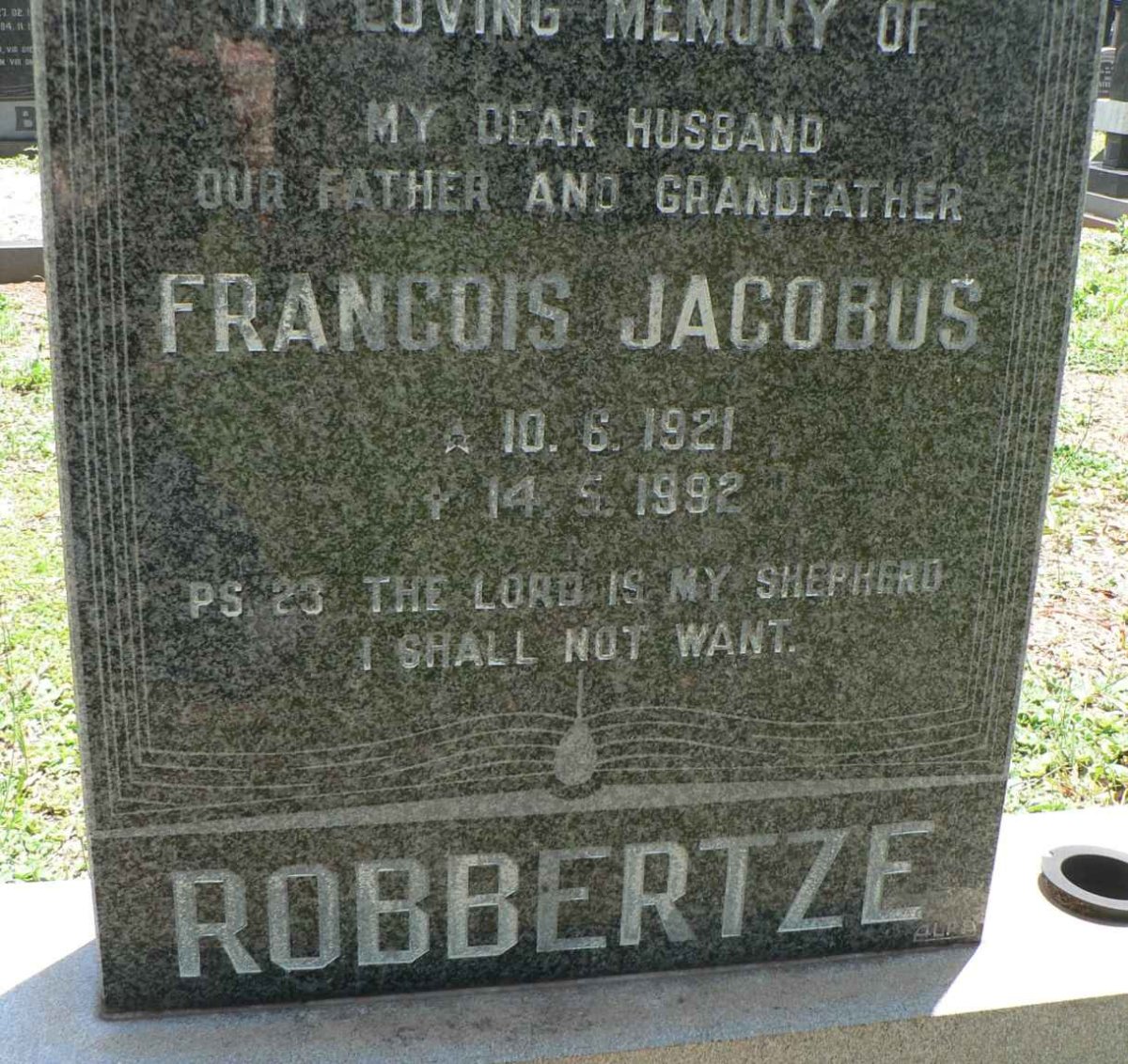 ROBBERTZE Francois Jacobus 1921-1992