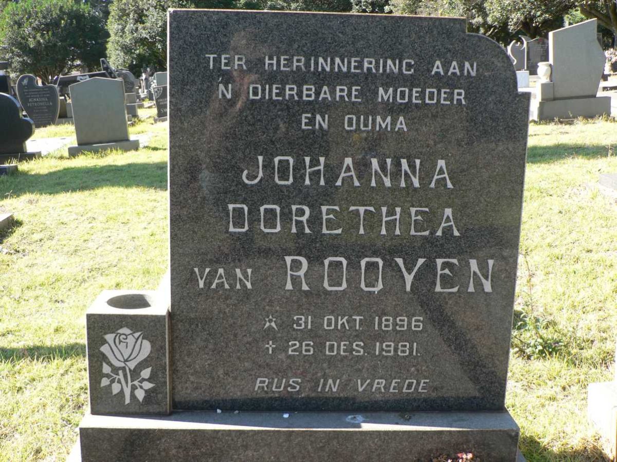 ROOYEN Johanna Dorethea, van 1896-1981