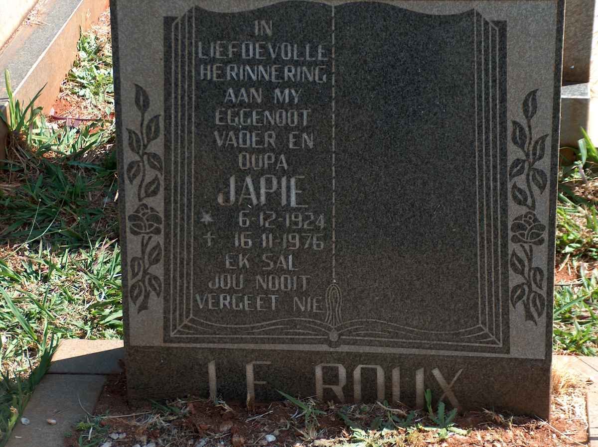 ROUX Japie, le 1924-1976