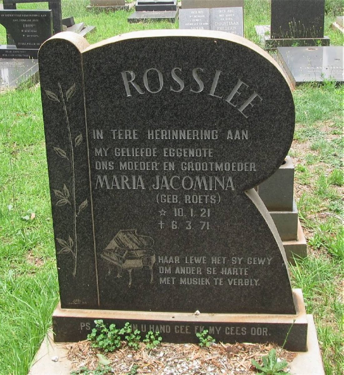 ROSLEE Maria Jacomina nee ROETS 1921-1971