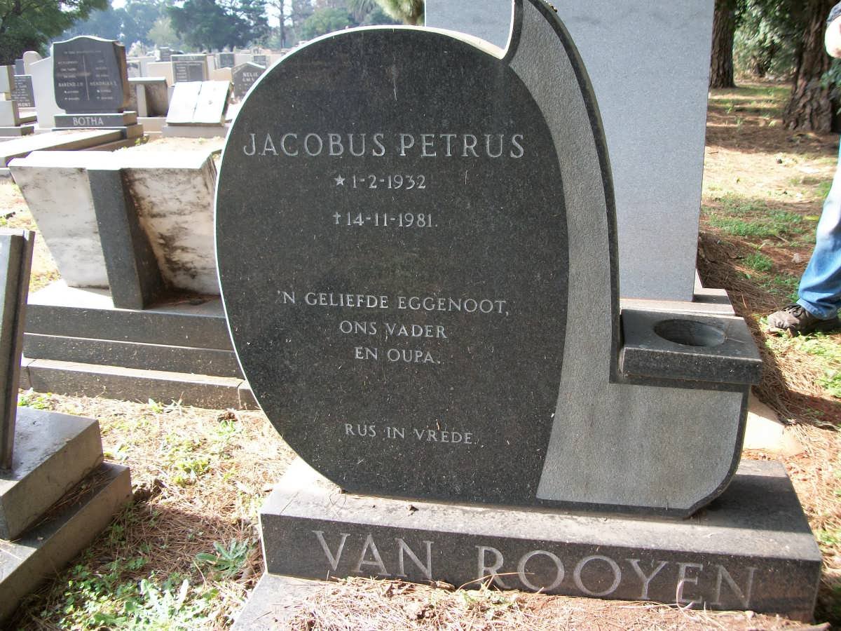 ROOYEN Jacobus Petrus, van 1932-1981