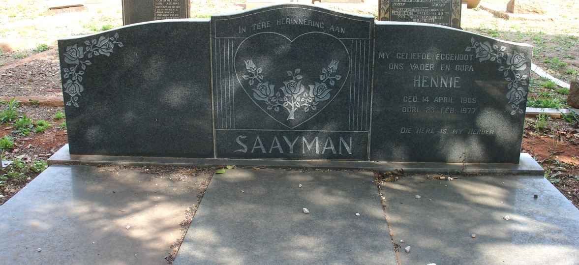 SAAYMAN Hennie 1905-1977
