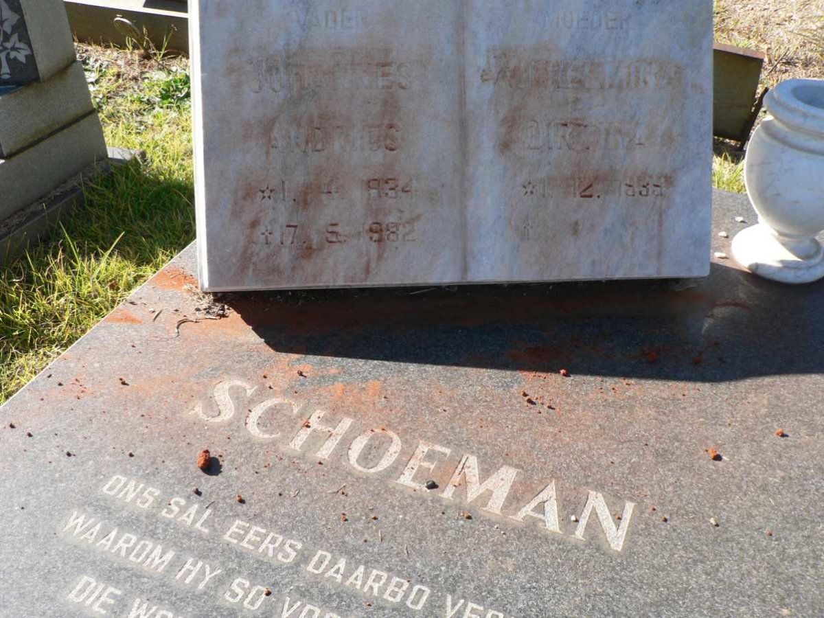 SCHOEMAN Johannes Andries 1934-1982 &amp; ? 1935-