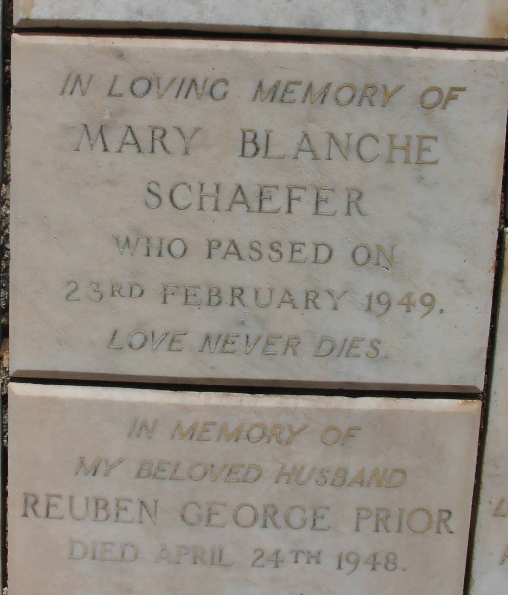 SCHAEFER Mary Blanche -1949 :: PRIOR Reuben George -1948