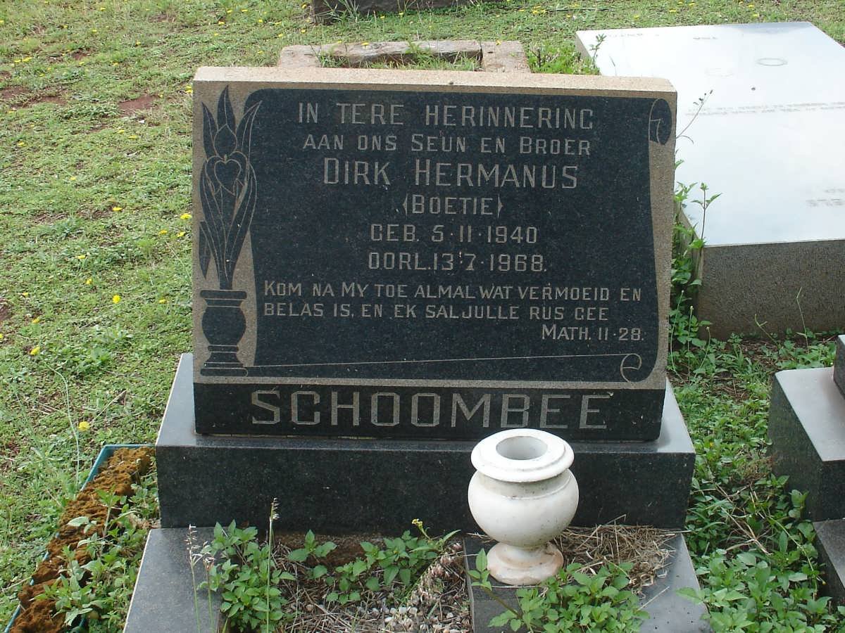 SCHOOMBEE Dirk Hermanus 1940-1968