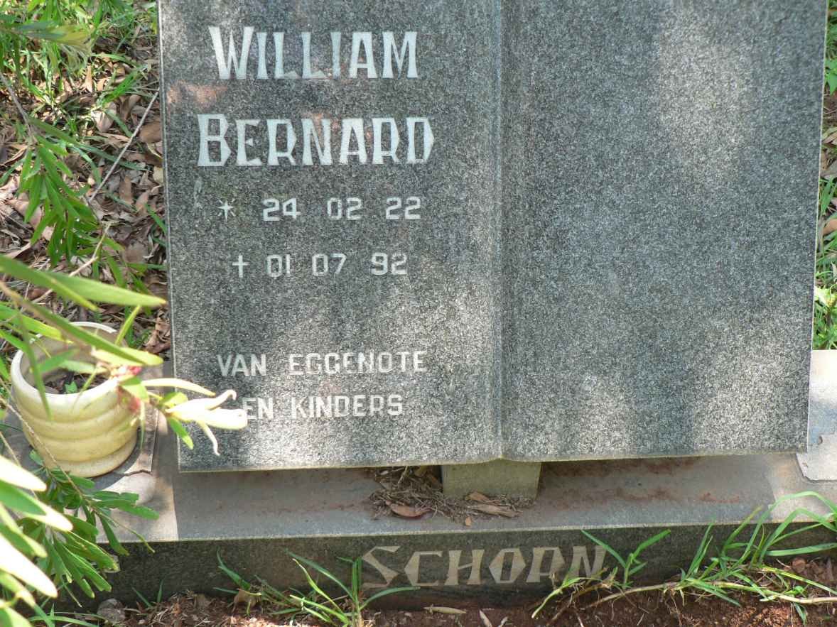 SCHORN William Bernard 1922-1992