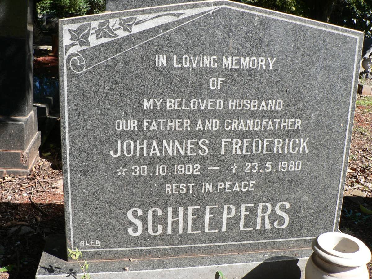 SCHEEPERS Johannes Frederick 1902-1980
