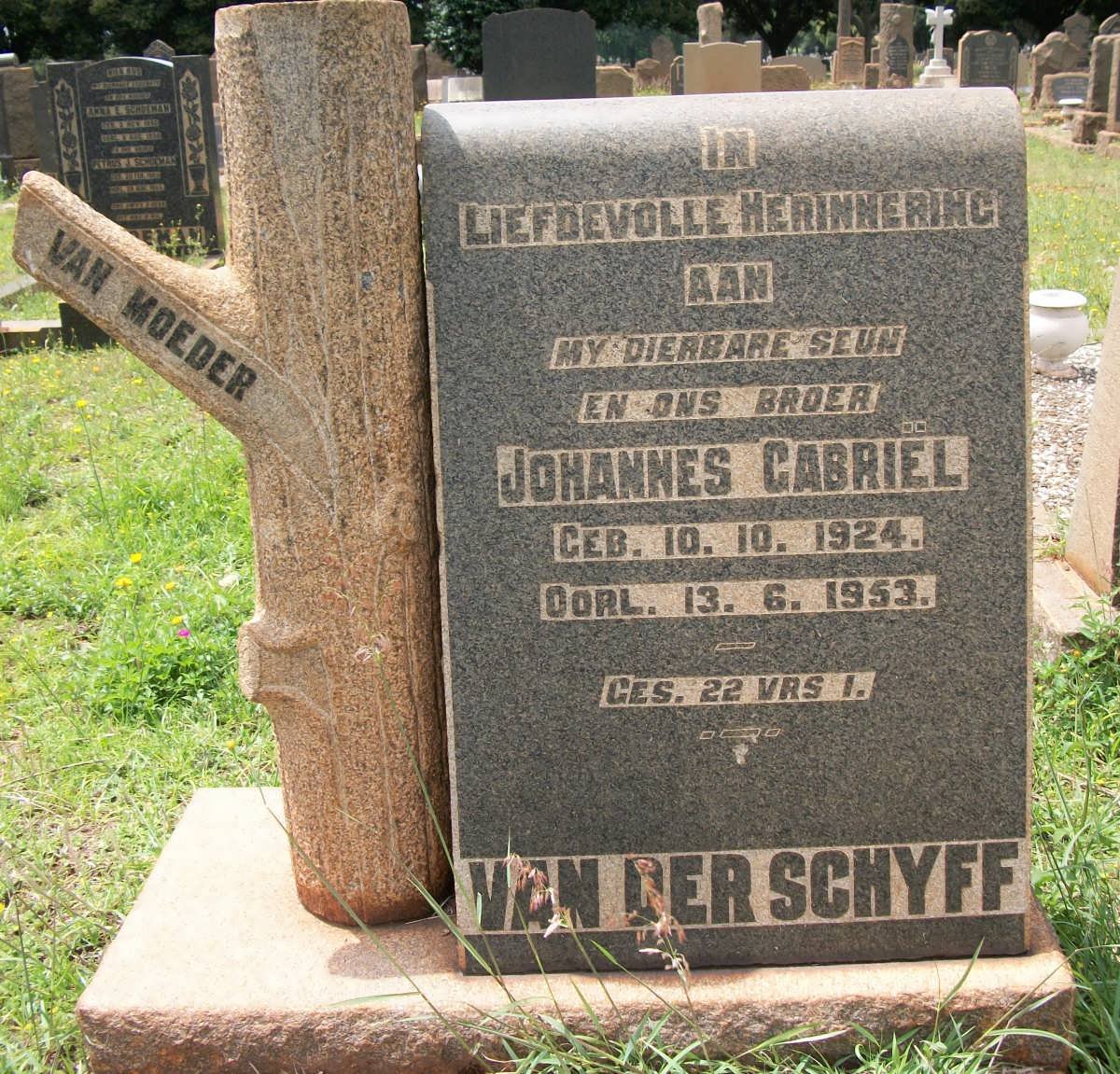 SCHYFF Johannes Gabriël, van der 1924-1953