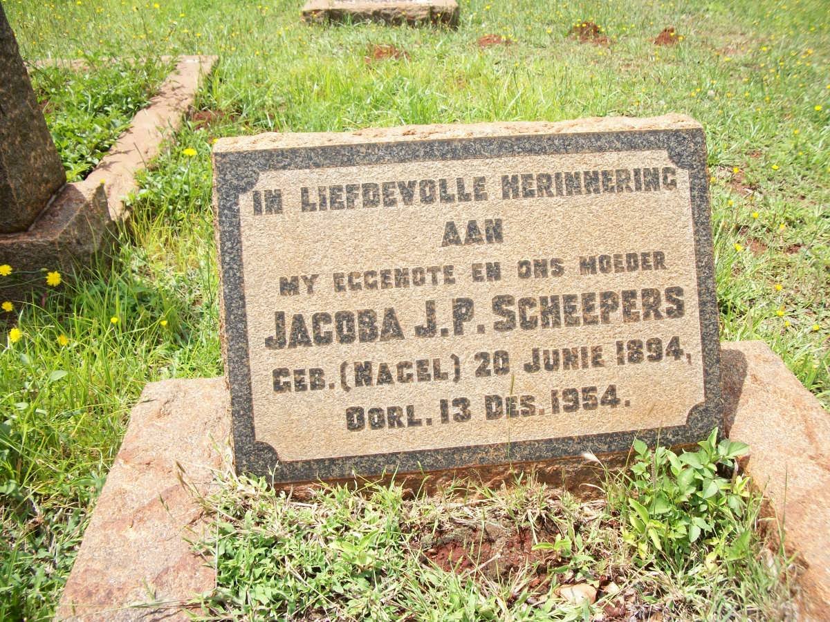 SCHEEPERS Jacoba J.P. nee NAGEL 1894-1954