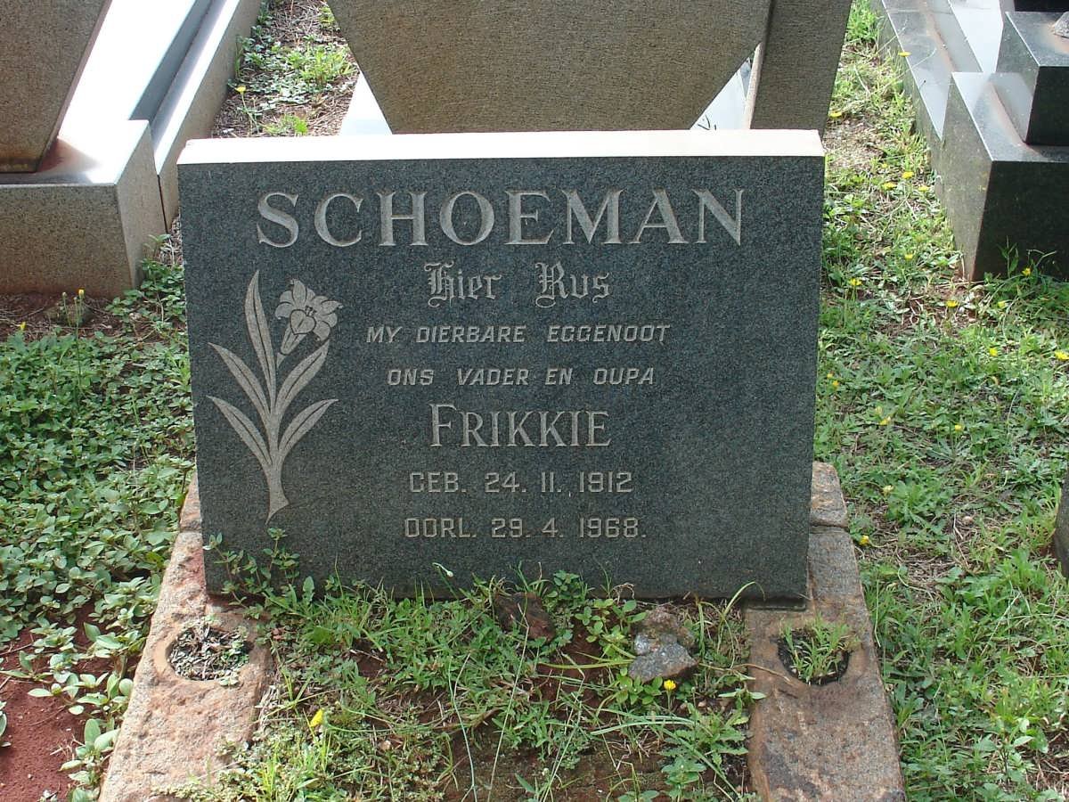 SCHOEMAN Frikkie 1912-1968