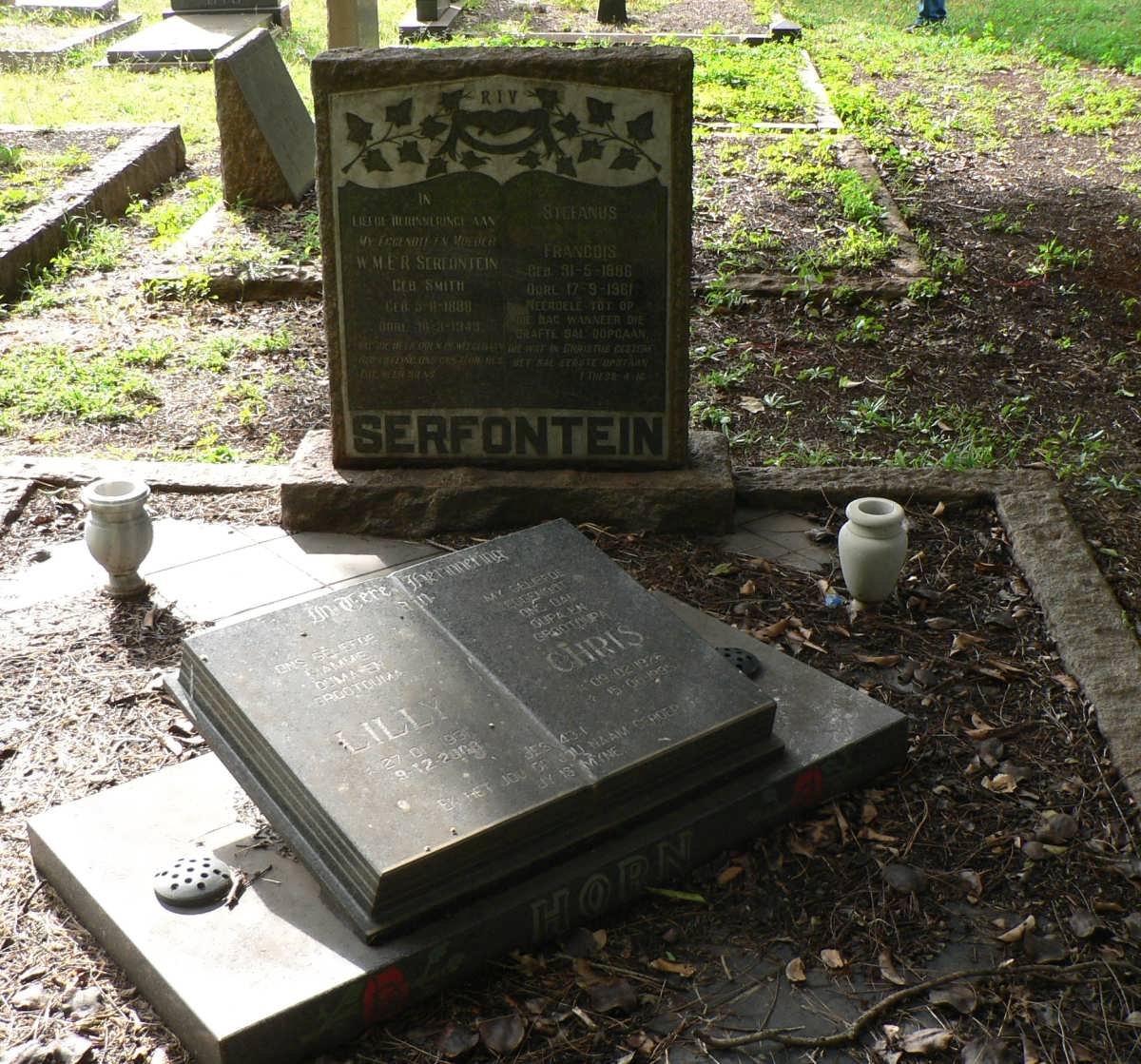 SERFONTEIN Stefanus Francois 1886-1961 &amp; W.M.E.R. SMITH 1888-1945
