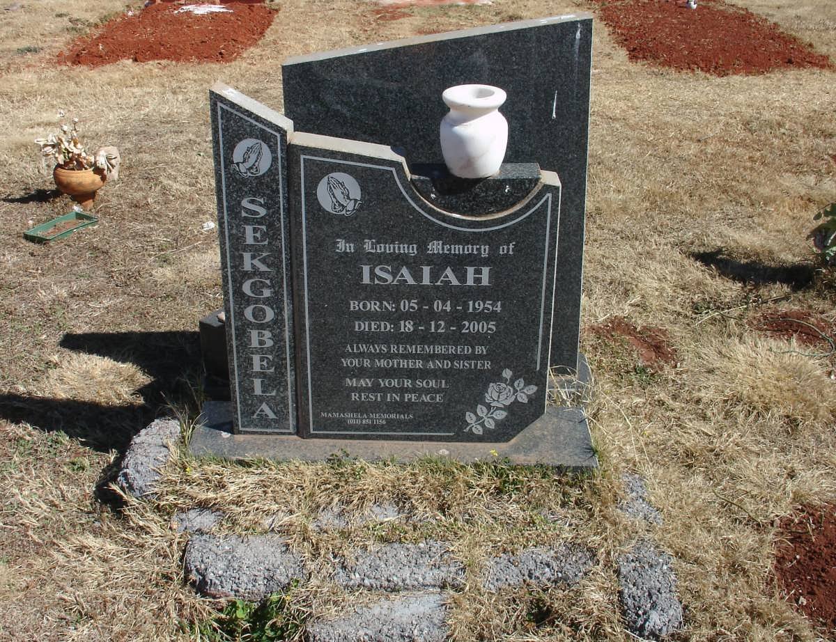 SEKGOBELA Isaiah 1954-2005