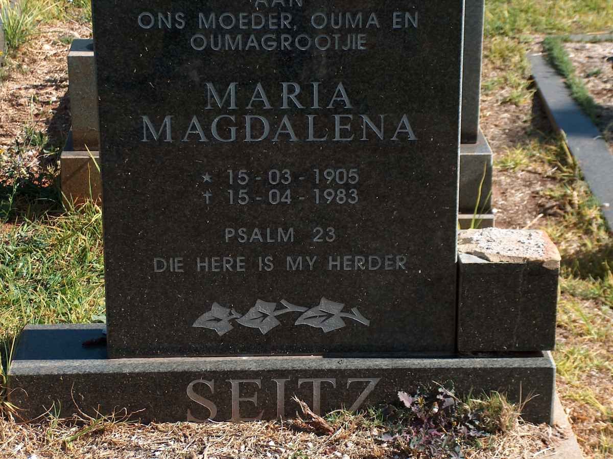 SEITZ Maria Magdalena 1905-1983