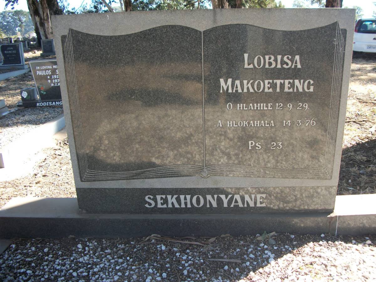 SEKHONYANE Lobisa Makoeteng 1929-1976
