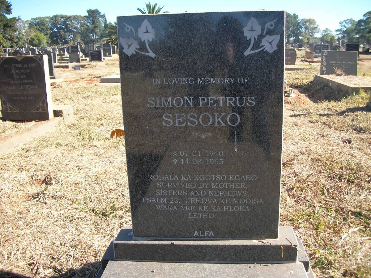 SESOKO Simon Petrus 1940-1965