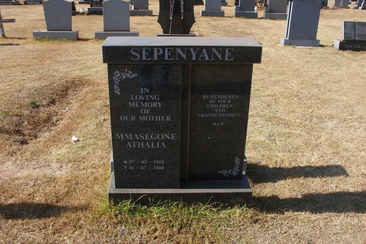 SEPENYANE Mmasegone Athalia 1919-2000
