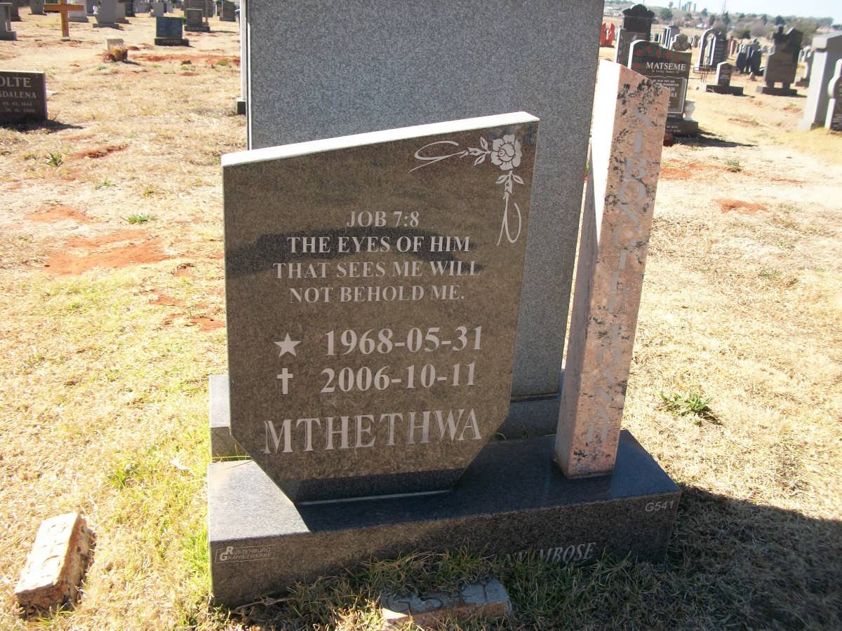 SIBONGILE Jonah 1968-2006