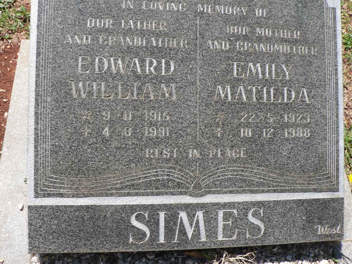 SIMES Edward William 1916-1991 &amp; Emily Matilda 1923-1988