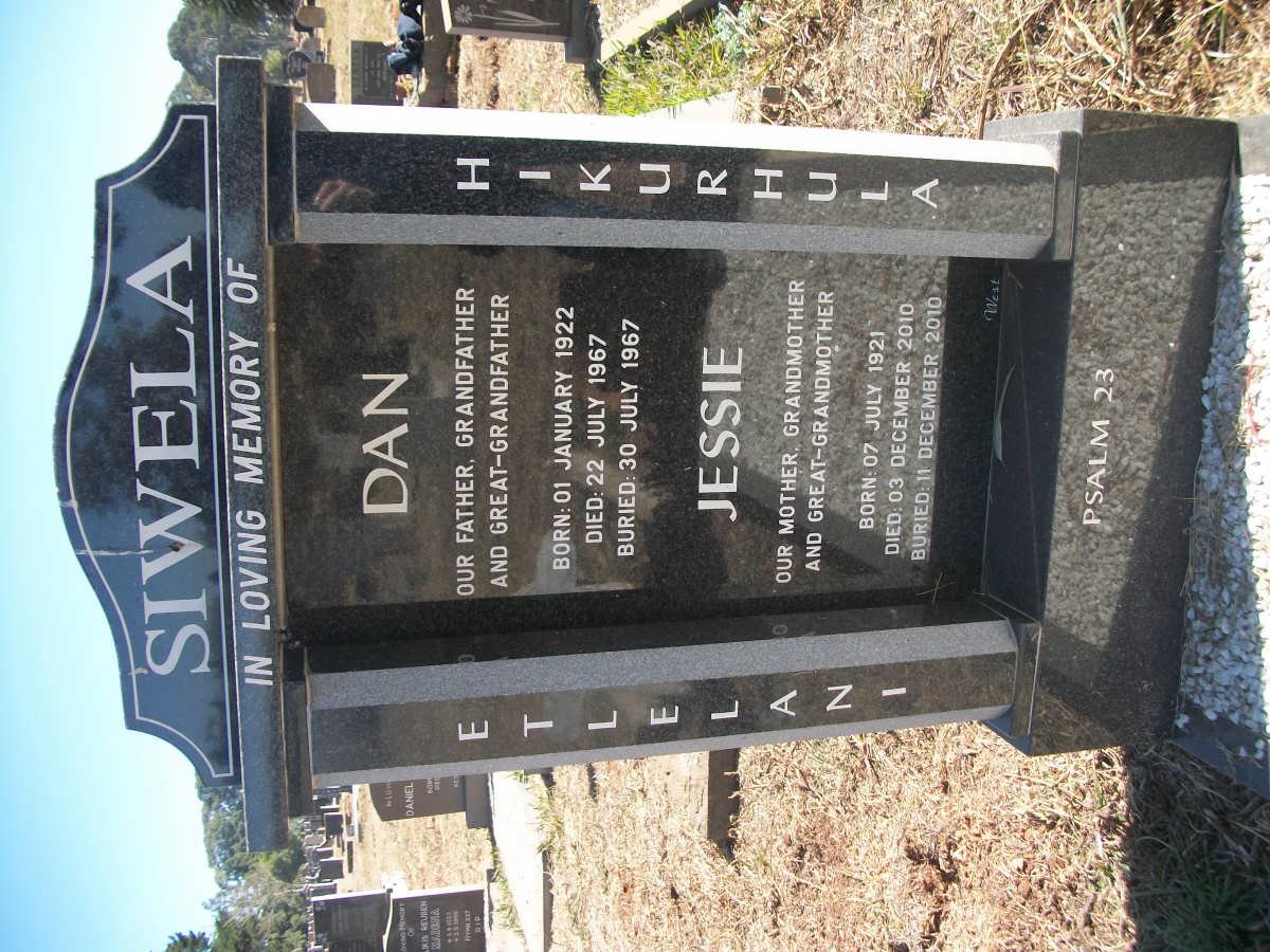 SIWELA Dan 1922-1967 &amp; Jessie 1921-2010