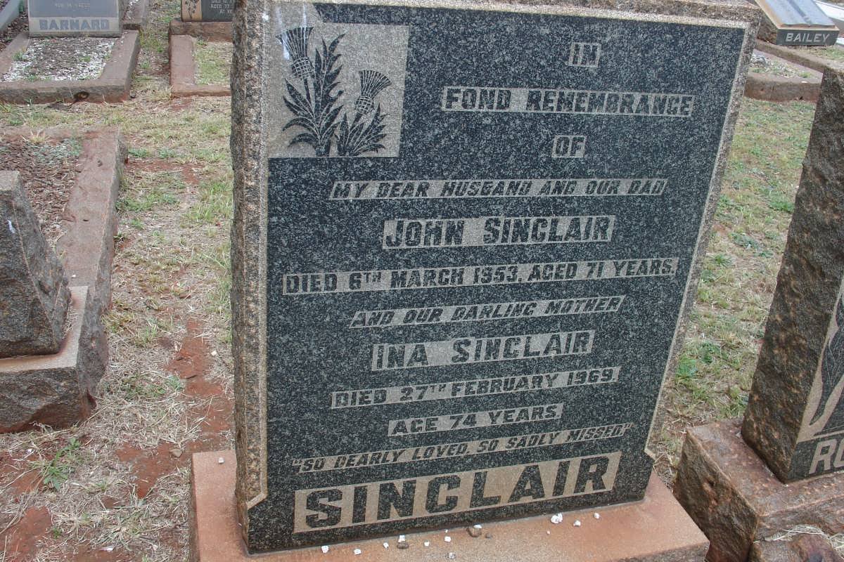 SINCLAIR John -1953 &amp; Ida -1969