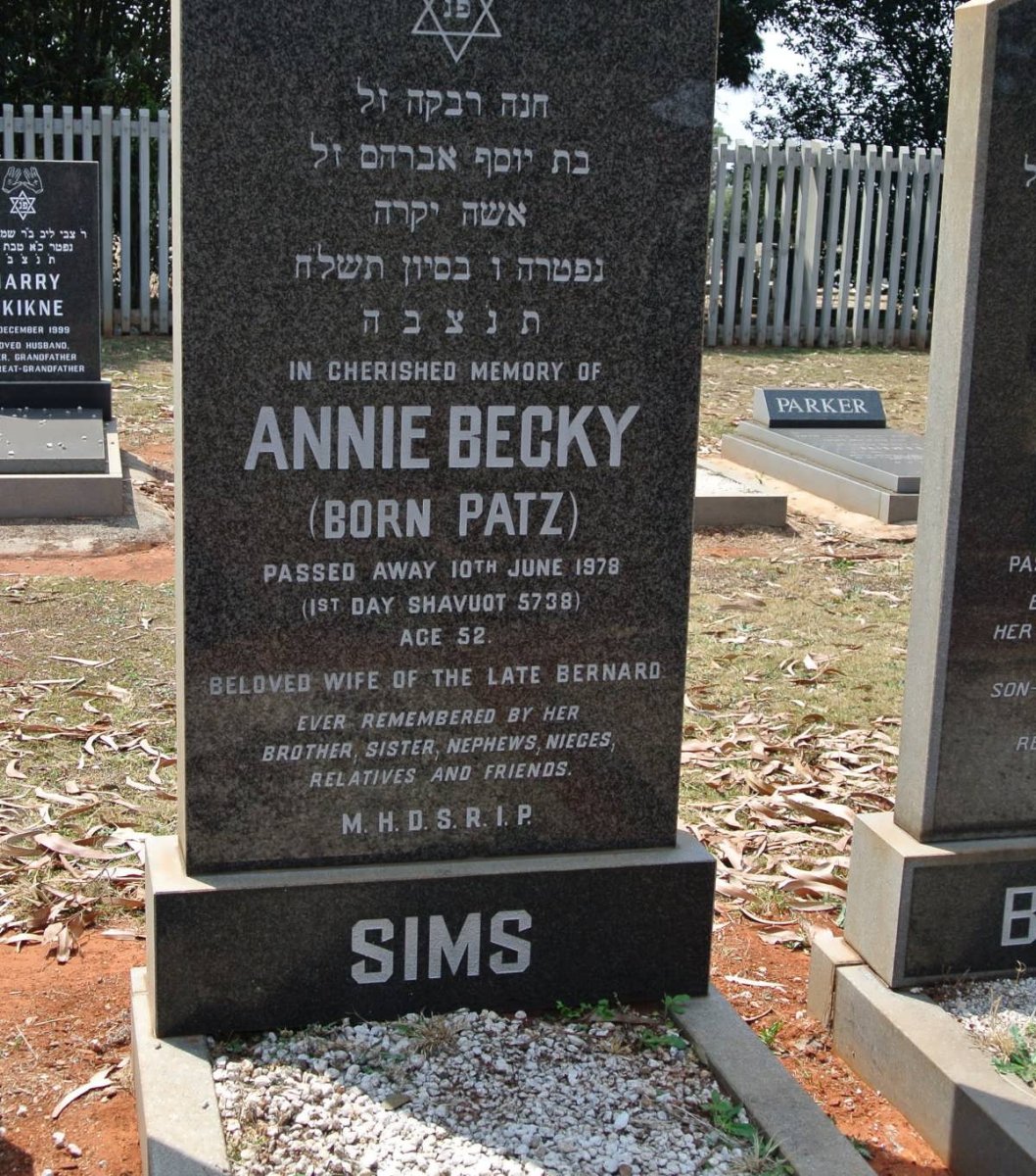 SIMS Annie Becky nee PATZ -1978