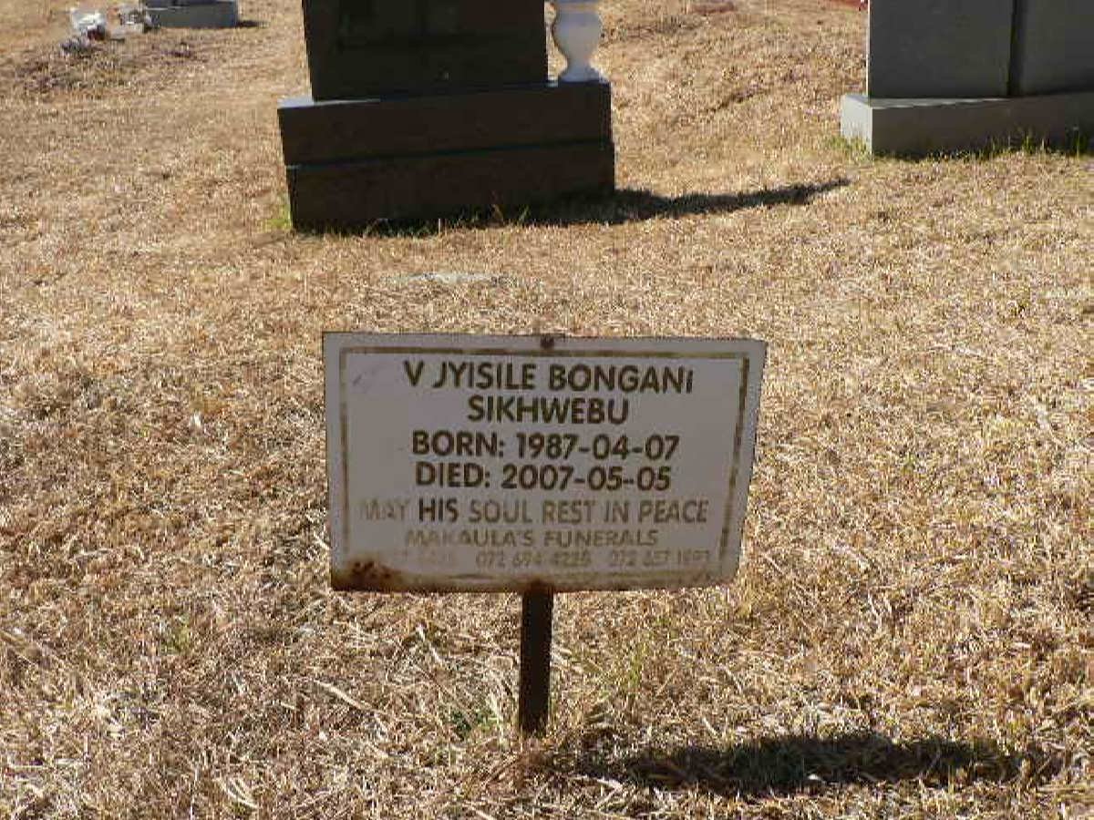 SIKHWEBU V Jyisile Bongani 1987-2007